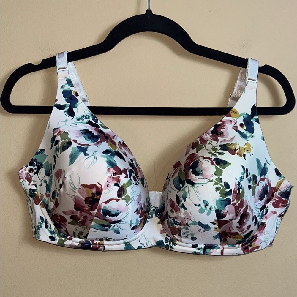 Torrid Curve Size 40D Floral Print Lightly Lined T-Shirt Bra